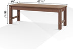 Psilvam Knight Bench, Two Person Outdoor Poly Lumber Patio Backless Bench - Image 3