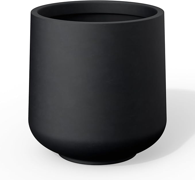 Kante 15.3" Dia Round Concrete Planter, Outdoor Indoor Large Plant Pots by Kante