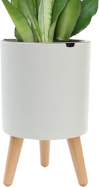 7.8 Inch Planter Pot with Solid Wood Legs, Self Watering Planter Pots with by Oliz
