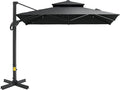 Outsunny 10ft Offset Patio Umbrella, Hanging Cantilever Umbrella, Square Shape by Outsunny