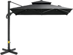 Outsunny 10ft Offset Patio Umbrella, Hanging Cantilever Umbrella, Square Shape by Outsunny