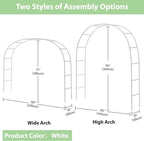 RUBFAC 94" Metal Wedding Arch Frame, Garden Arbors and Arches Party Archway - Image 2