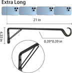 2 Pack Extra Long 21 Inch Heavy-Duty Rust-Resistant Solid Steel Plant Hangers - Image 2