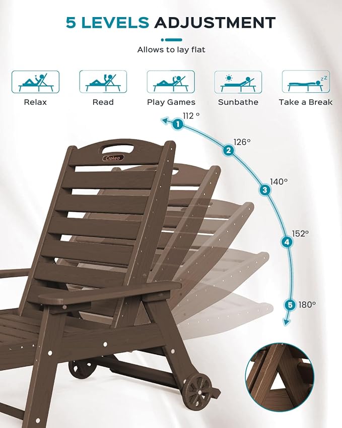 Ciokea Lounge Chair Outdoor, Oversized Chaise Lounge Chair - Image 4