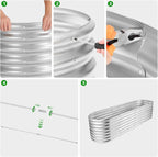 Land Guard 8×2×2ft Galvanized Raised Garden Bed Kit, Raised Garden Boxes Outdoor - Image 4