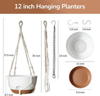 12 Inch Hanging Baskets for Plants Outdoor, Hanging Planters for Indoor Outdoor - Image 2