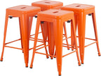 FDW Metal Bar Stools Set of 4 Counter Height Bar Stools 24 Inches Industrial by FDW