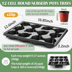12 Cell Round Nursery Pot Trays Thickened Durable Seedling Pots Shuttle - Image 2