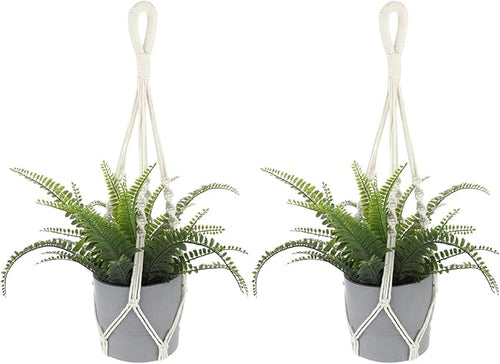 2 PCS Macrame Plant Hanger Indoor Hanging Plant Holder Hand-Woven Cotton Rope by Sliverdew