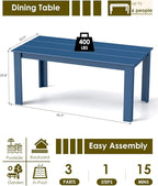 GREENVINES Outdoor Dining Table | 67’’ | HDPE | Rectangle Tables - Image 2