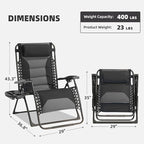 Zero Gravity Chair Set of 4 Oversized Padded Recliner - Image 3