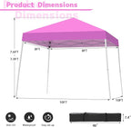 Canopy Tent, 10X10 FT Pop Up Canopy Outdoor Instant Tent Slant Legs - Image 4
