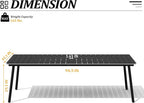 95" Patio Outdoor Dining Table for 8-10, Weather-Resistant Wood-Grain Top - Image 3