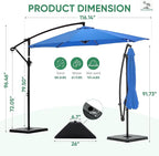 NEWBULIG 10FT Patio Umbrella, Offset Cantilever Outdoor Patio Table Umbrella - Image 8