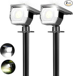 2 Pack Solar Spot Lights Outdoor, Solar Spotlights Outdoor Waterproof 2-in-1 by Peasur