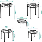 5-Pack Metal Plant Stands for Outdoor Indoor, Anti-Rust Iron Flower Pot Stand - Image 4