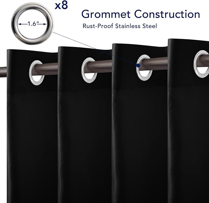 PureFit Outdoor Curtains for Patio Waterproof Weatherproof, UV and Fade - Image 4