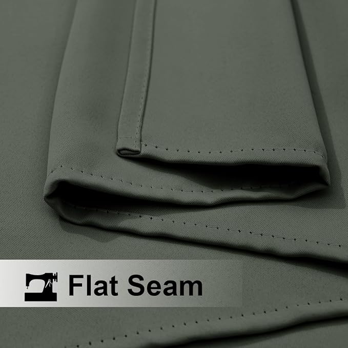 NICETOWN 2 Panels Greyish Green Blackout Bottom Weighted Outdoor Curtains - Image 8