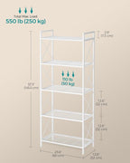 SONGMICS 5-Tier Metal Storage Rack, Shelving Unit - Image 3