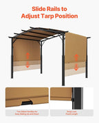 VEVOR 10 x 10 ft Outdoor Pergola, Arched Top Metal Pergola, Retractable Pergola - Image 6