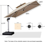 PURPLE LEAF 9ft Patio Umbrella Outdoor Square Umbrella Large Cantilever - Image 8