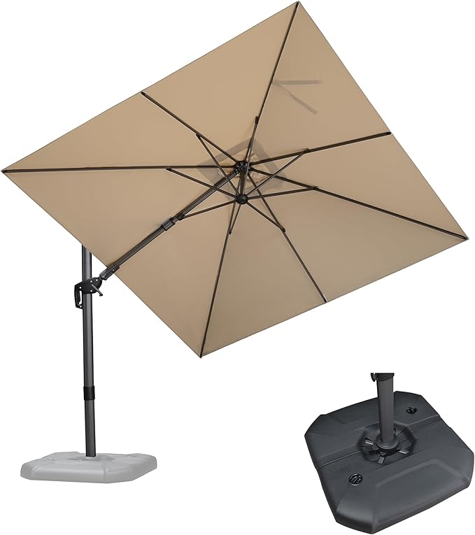 PURPLE LEAF 8.8' X 8.8' Right-left Tilt Patio Umbrella by PURPLELEAF