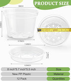 12 Pack 8 Inch Clear Plant Pots - Image 2