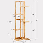 Bamboo 5 Tier 6 Potted Plant Stand Rack Multiple Flower Pot Holder Shelf Indoor - Image 6