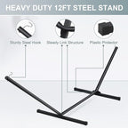 Two Person Hammock with Stand for Outside Heavy Duty, Outdoor Patio Hammock - Image 6