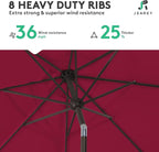 JEAREY 9FT Outdoor Patio Umbrella Outdoor Table Umbrella - Image 5