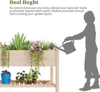 BIRASIL Outdoor Wood Raised Garden Bed, Elevated Reinforced Large Planter Box - Image 3