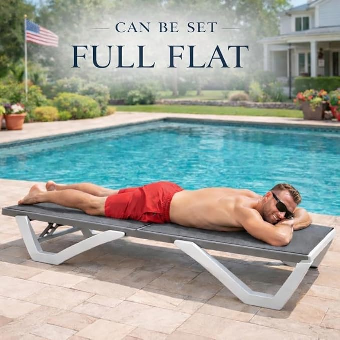 Kozyard Outdoor Chaise Lounge Chair, Full Flat Adjustable Patio Lounger - Image 8
