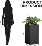 24" Tall Planter for Outdoor Plants, Modern Large Outdoor Galvanized Steel - Image 4