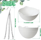 4 Pack 8 inch Plastic Self Watering Hanging Planters, Round Hanging Basket - Image 2