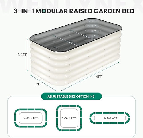 4×2×1.4FT Galvanized Raised Garden Bed Outdoor, Metal Raised Garden Bed Kit - Image 2