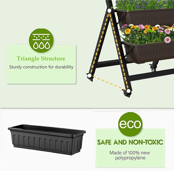 Homdox 5-Tier Elevated Garden Bed- Freestanding Vertical Raised Bed - Image 3