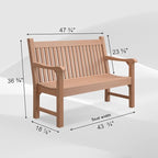 Psilvam 2-Person Poly Lumber Outdoor Bench - Image 3