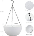 12 inch Large Hanging Planters for Indoor Outdoor Plants, 2 Pack Hanging Flower - Image 2