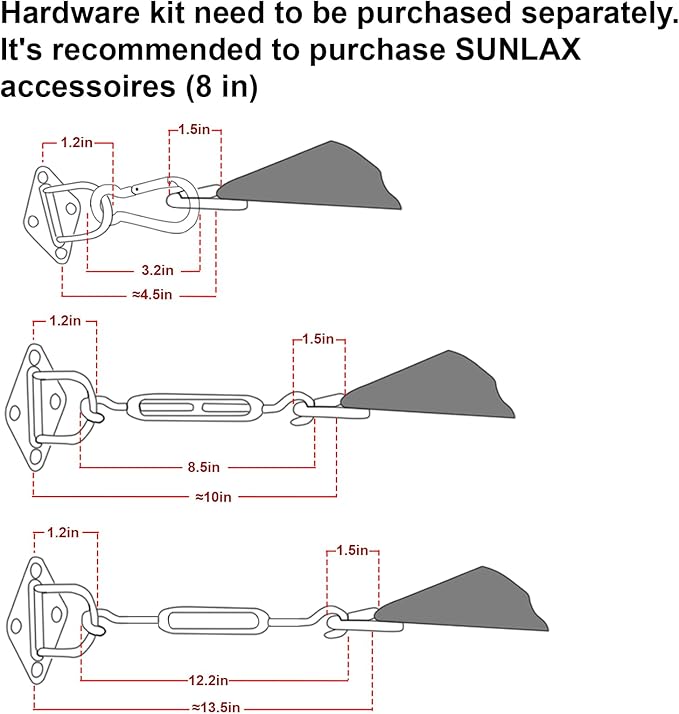 SUNLAX Sun Shade Sail 16' x 20' Turquoise Blue Rectangle Canopy Sail Shade - Image 3