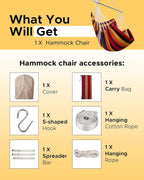 Miztli Hammock Chair with Hanging Chair Cover – Max 500 Lbs, Steel Spreader Bar - Image 7