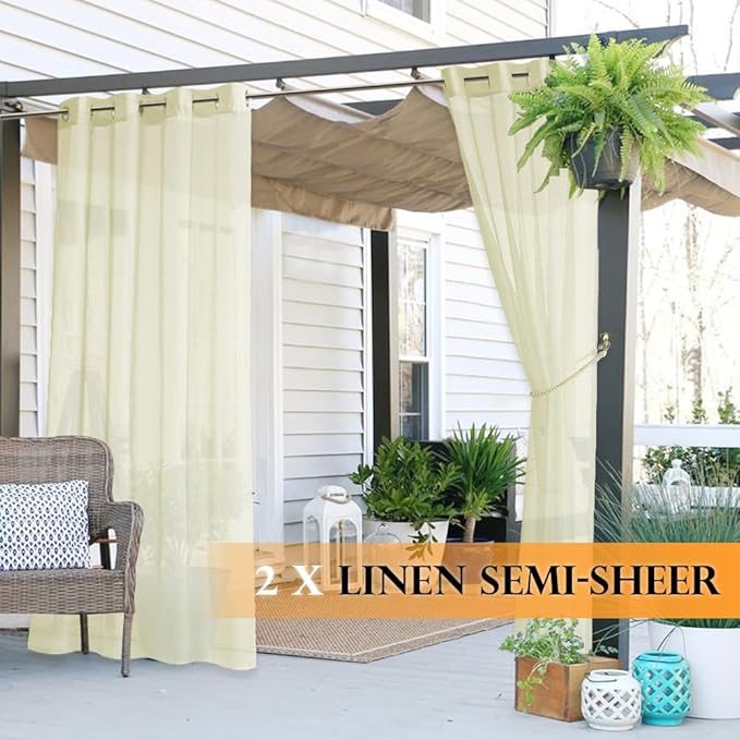 RYB HOME 2 Panels Outdoor Curtains - Image 6