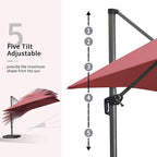 PURPLE LEAF 9' X 11.5' Square Cantilever Umbrella Patio Umbrella - Image 4