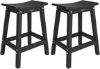 VINGLI 24 Inch Outdoor Bar Stools Set of 2, HDPE Weather Resistance Counter by VINGLI