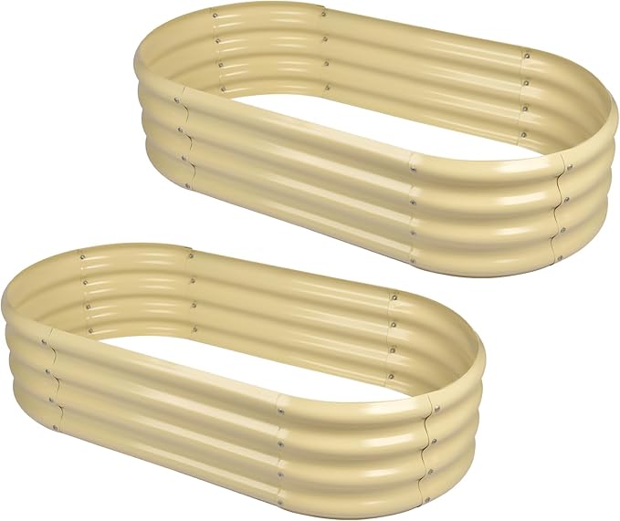 Land Guard 2Pcs Galvanized Raised Garden Bed Kit, 10×4×1ft Galvanized Planter by LandGuard