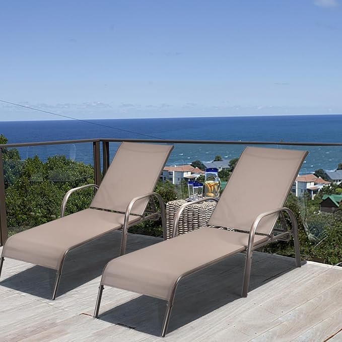 Giantex 2 Pack Patio Lounge Chair, Outdoor Chaise Lounge by Giantex