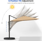 HOMSHADE 10 ft Square Cantilever Patio Umbrella - Image 6
