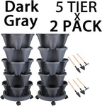 GameXcel Vertical Planter 5 Tier Stackable Planters Garden Planters Strawberry - Image 9