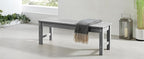 Psilvam 2-Person Outdoor Poly Lumber Patio Backless Bench, Fade-Resistant & - Image 5