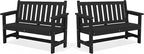 SERWALL Outdoor Bench, HDPE Outdoor Benches Weatherproof, 2-Person Garden Bench by SERWALL