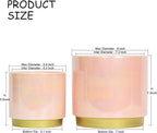 Gepege Pink Indoor Plant Pots for Plants, Ceramic Planter - Image 2